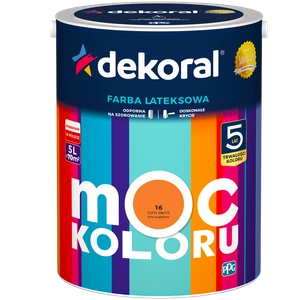 Farba do ścian i sufitów lateksowa DEKORAL MOC KOLORU Tutti-Frutti nr 16 mat 5l