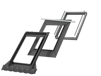 Kołnierz z BDX do okna dachowego Velux EDJ UK04 2000 RAL 7043 134x98 do obniżonego montażu do pokryć falistych