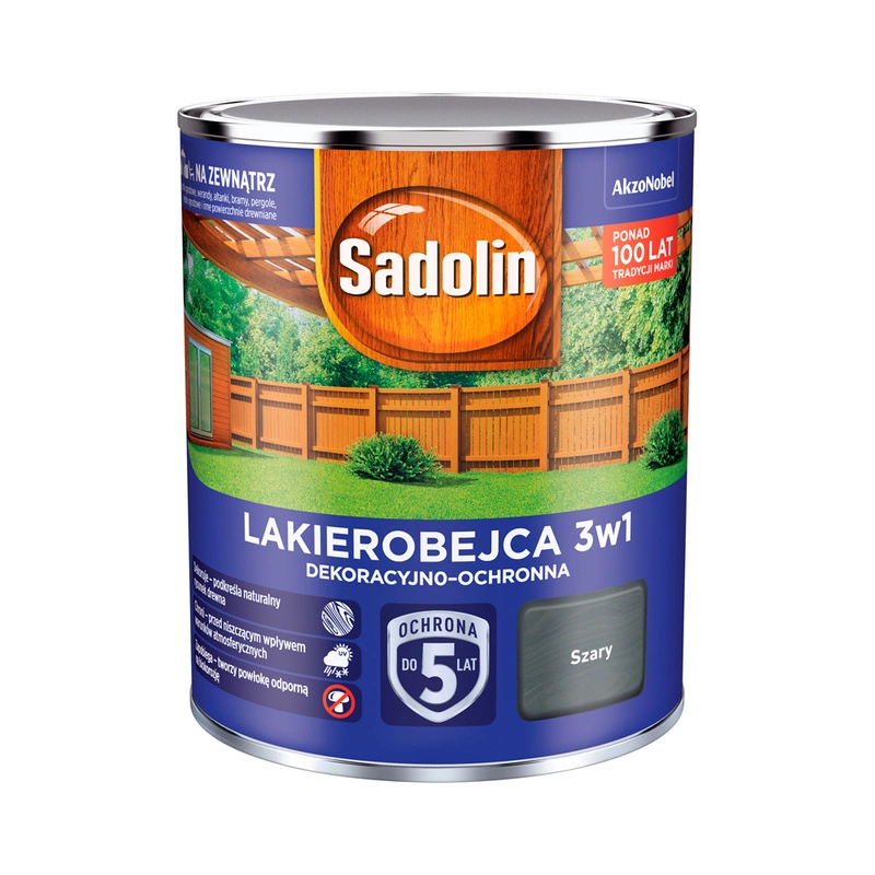 Lakierobejca do drewna SADOLIN LAKIEROBEJCA 3W1 Szary 0,7l