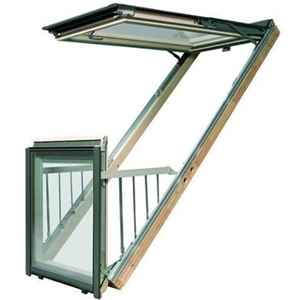 Balkon dachowy FAKRO FGH-V P5 RAL 7022 78x255 3-szybowe