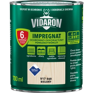 Impregnat do drewna VIDARON Powłokotwórczy dąb bielony V17 mat 0,7l