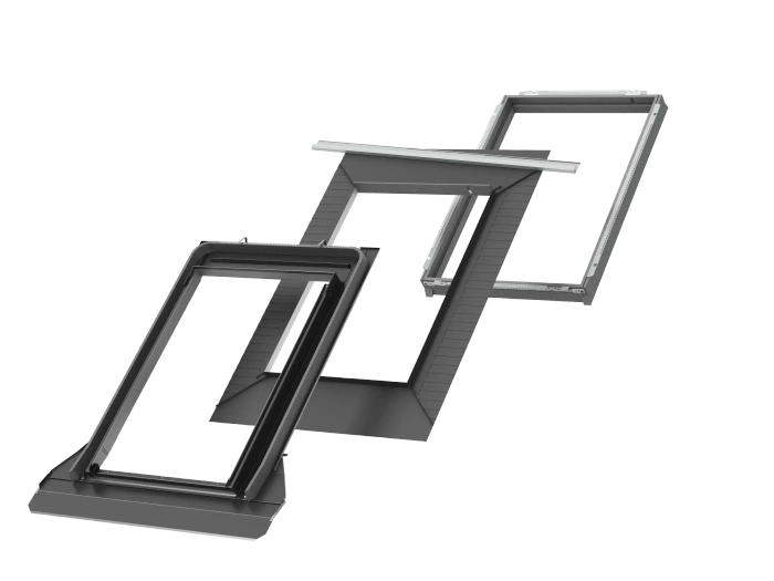 Kołnierz z BDX do okna dachowego Velux EDT PK06 2000 RAL 7043 94x118 do dachówki płaskiej