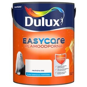 Farba do ścian i sufitów lateksowa Dulux EasyCare Neturalna Biel mat 5L