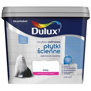 Farba do płytek ściennych i ceramiki akrylowa Dulux Szybka Odnowa Płytki Ścienne Biały satyna 0,75L