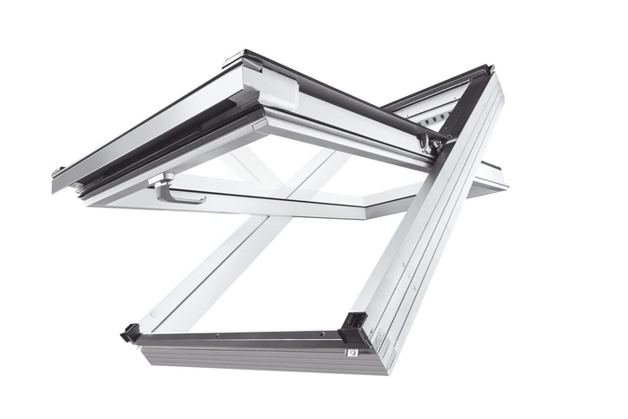 Okno dachowe Fakro FTU-V U4 RAL 7022 78x160 3-szybowe drewniano-poliuretanowe