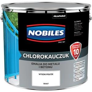 Farba do metalu i betonu NOBILES CHLOROKAUCZUK Biały połysk 10l