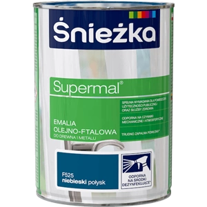 Farba do drewna i metalu olejno-ftalowa ŚNIEŻKA Supermal niebieski F525 połysk 0,8l