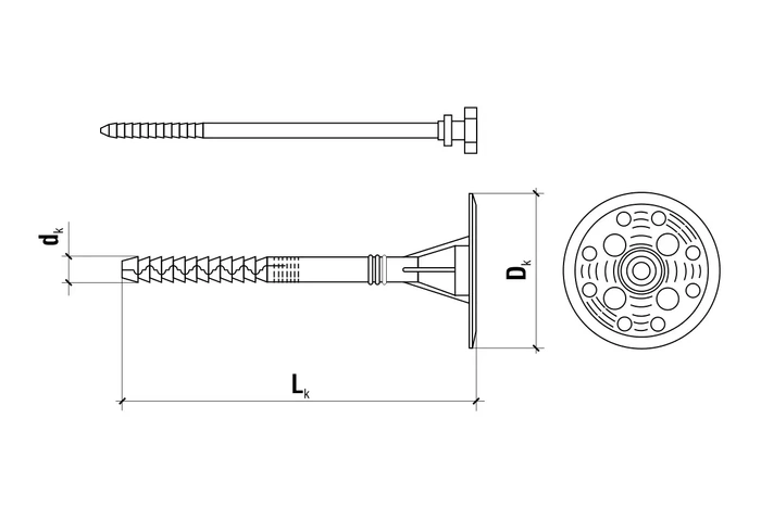 Kołek do mocowania izolacji trzpień tworzywowy z długą strefą rozpierania WKRĘT-MET LFN 10x300mm - 100 szt.