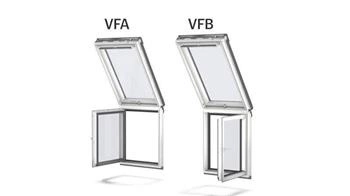 Okno dachowe kolankowe VELUX VFB SK35 3066 66x66 3-szybowe drewniane