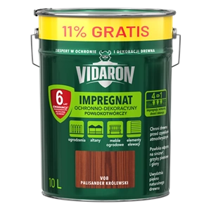 Impregnat do drewna VIDARON Powłokotwórczy palisander królewski V08  +11% GRATIS mat 10l