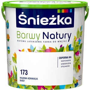 Farba do ścian lateksowa ŚNIEŻKA Barwy Natury majowa konwalia 173 mat 2,5l