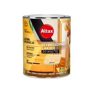 Lakier do drewna ALTAX szybkoschnący do wnętrz bezbarwny półmat 0,75l