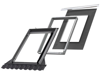 Kołnierz z BDX do okna dachowego Velux EDW MK08 2000 RAL 7043 78x140 do pokryć wysokoprofilowanych