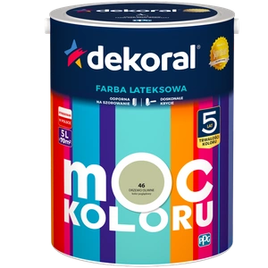 Farba do ścian i sufitów lateksowa DEKORAL MOC KOLORU Drzewo Oliwne nr 46 mat 5l