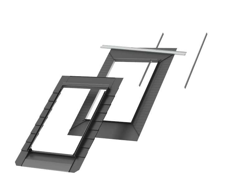 Kołnierz z BFX do okna dachowego Velux EDN CK02 1000 RAL 7043  55x78 obniżony montaż do płaskich pokryć dachowych