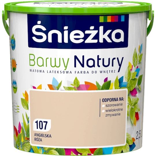 Farba do ścian lateksowa ŚNIEŻKA Barwy Natury angielska róża 107 mat 2,5l