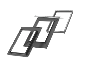 Kołnierz z BDX do balkonu dachowego Velux EDL SK19 2000 RAL 7043 114x252 do płaskich pokryć dachowych