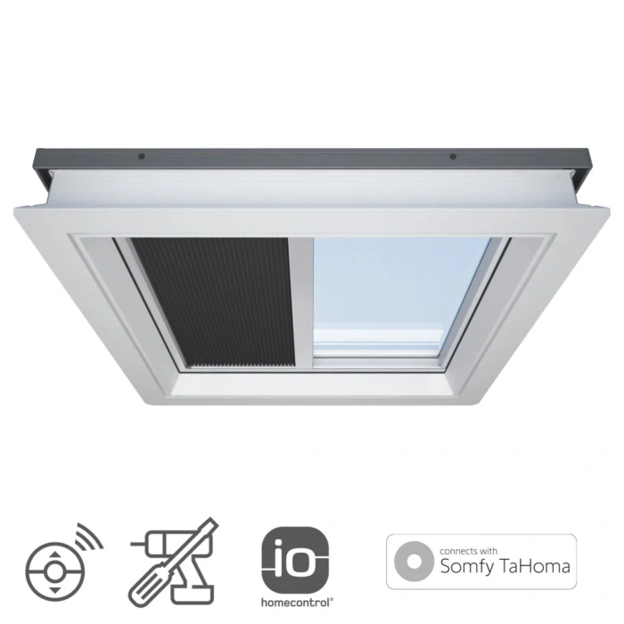 Roleta do okna do dachu płaskiego ROOFLITE+ FSA 1047 czarny 100x150 solarna