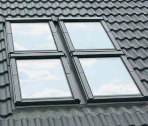 Kołnierz do okna dachowego Fakro KZV-2-FT RAL 7022 114x140 kombi moduł środkowy do dachówek płaskich