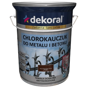 Farba do metalu i betonu DEKORAL CHLOROKAUCZUK STRONG brąz czekoladowy średni RAL 8017 5l