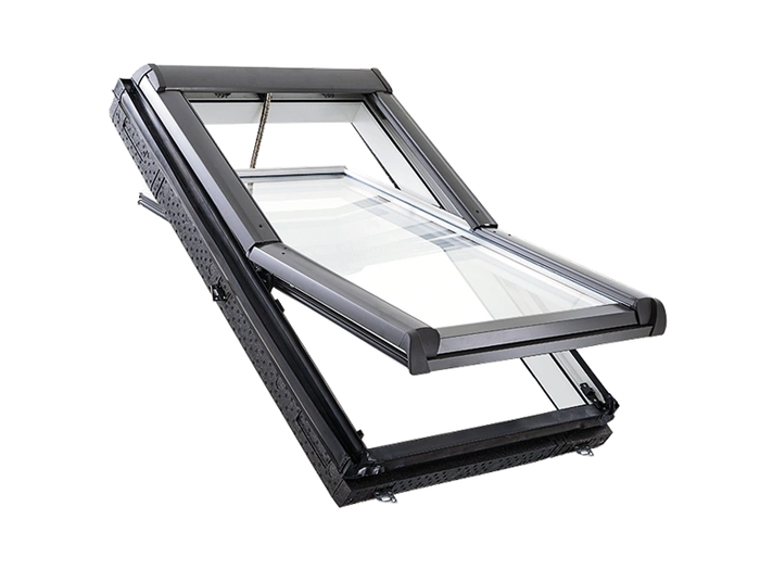 Okno dachowe ROTO Designo R49 RotoTronic 114x98 PVC 3-szybowe elektryczne