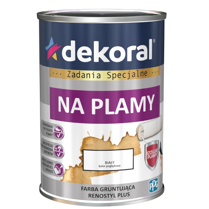 FARBA GRUNTUJĄCA DEKORAL NA PLAMY biały 0,9l