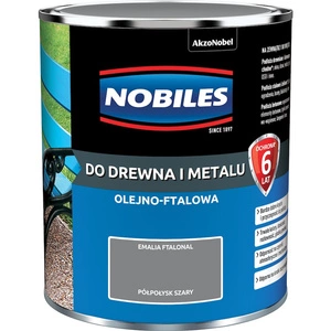 Farba do drewna i metalu olejno- ftalowa NOBILES FTALONAL Szary półpołysk 0,7l