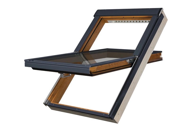 Okno dachowe Fakro PTP-V/GO U4 RAL 7016 55x78 3-szybowe PVC