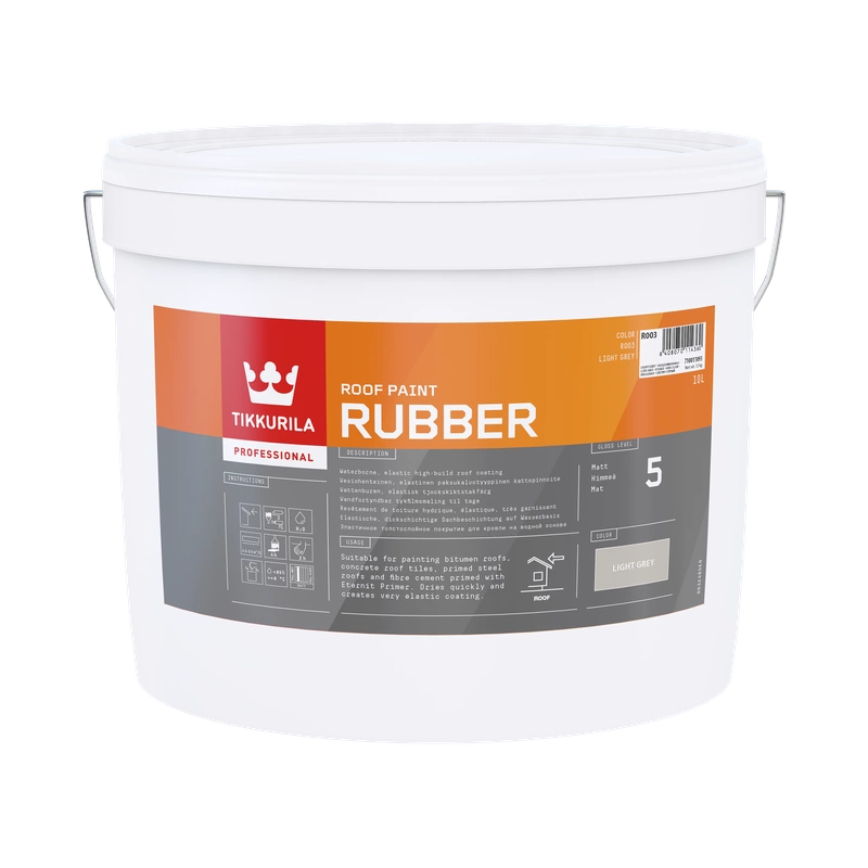 Farba do dachów TIKKURILA Rubber Light Grey TVT R003 mat 10l NOWOŚĆ