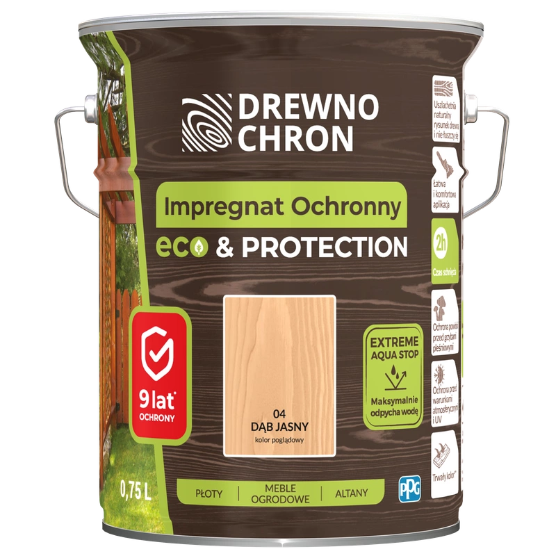 Impregnat do drewna DREWNOCHRON IMPREGNAT OCHRONNY ECO&PROTECTION dąb jasny 4,5l