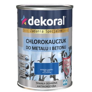 Farba do metalu i betonu DEKORAL CHLOROKAUCZUK STRONG niebieski chagall RAL 5010 0,9l