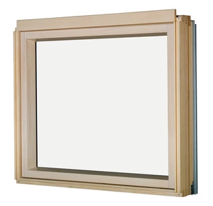 Okno kolankowe Fakro BXP P5 RAL 7022 78x75 3-szybowe drewniane