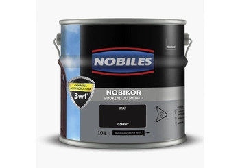 Farba podkładowa do metalu ftalowa NOBILES NOBIKOR Czarny mat 10l