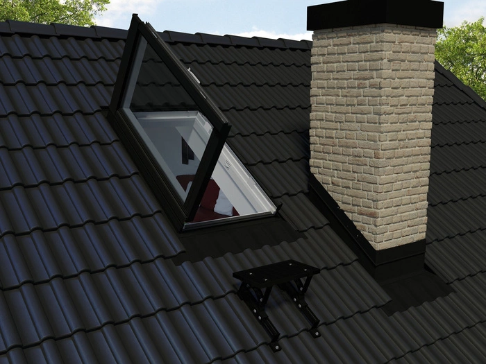 Okno dachowe wyłazowe Fakro PWP/L U5 RAL 7022 66x98 3-szybowe PVC