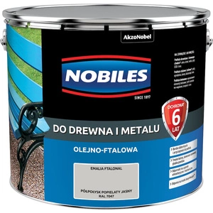 Farba do drewna i metalu olejno- ftalowa NOBILES FTALONAL Popielaty Jasny RAL 7047 półpołysk 10l