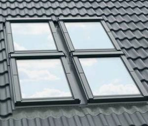 Kołnierz do okna dachowego Fakro KXV-6 RAL 7022 78x160 kombi blokowy po pokryć falistych