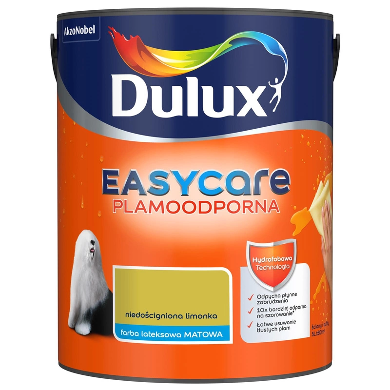 Farba do ścian i sufitów lateksowa Dulux EasyCare Niedościgniona limonka mat 5L