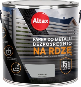 Farba do metalu ALTAX Bezpośrednio na rdzę szary półmat 2,5l