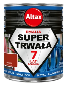 Emalia do drewna, metalu, betonu ALTAX Super Trwała orzech połysk 0,75l
