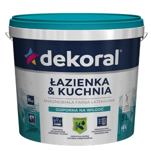 Faba do kuchni i łazienki lateksowa DEKORAL ŁAZIENKA & KUCHNIA Śnieżnobiała 5l