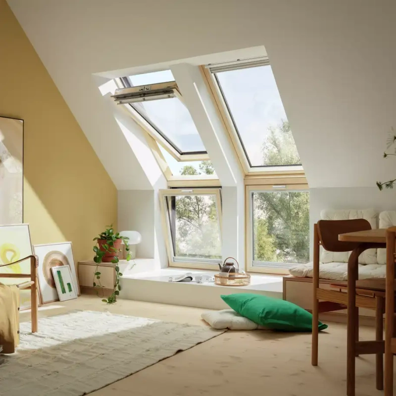 Zestaw okno dachowe kolankowe VELUX GLL + VFE + kołnierz falisty EFW 78x118