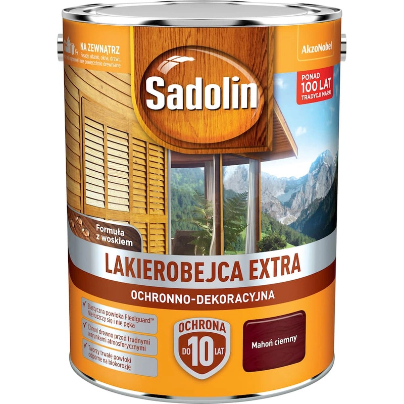 Lakierobejca do drewna SADOLIN EXTRA Ciemny Mahoń 5l