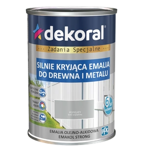 Farba ogólnego stosowania olejno-alkidowa DEKORAL SILNIE KRYJĄCA EMALIA DO DREWNA I METALU popielaty 0,9l