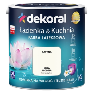 Farba do kuchni i łazienki lateksowa DEKORAL ŁAZIENKA & KUCHNIA lilia wodna satyna 2,5l