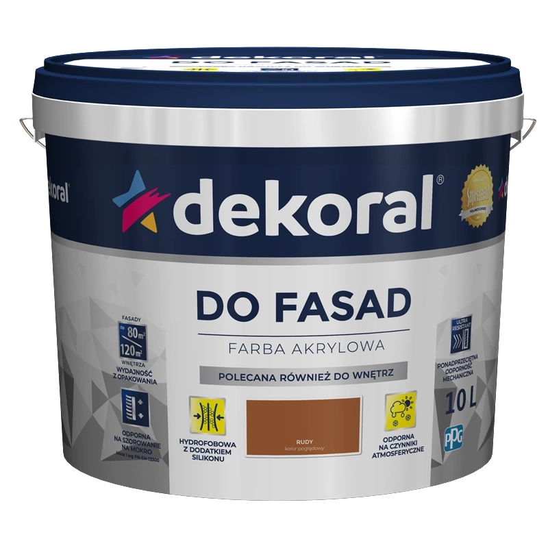 Farba do elewacji DEKORAL AKRYLOWA FARBA DO FASAD Rudy 10l