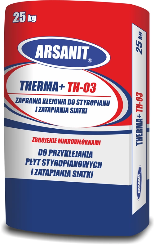 Zaprawa klejowa ARSANIT THERMA+ TH-03 do styropianu i zatapiania siatki