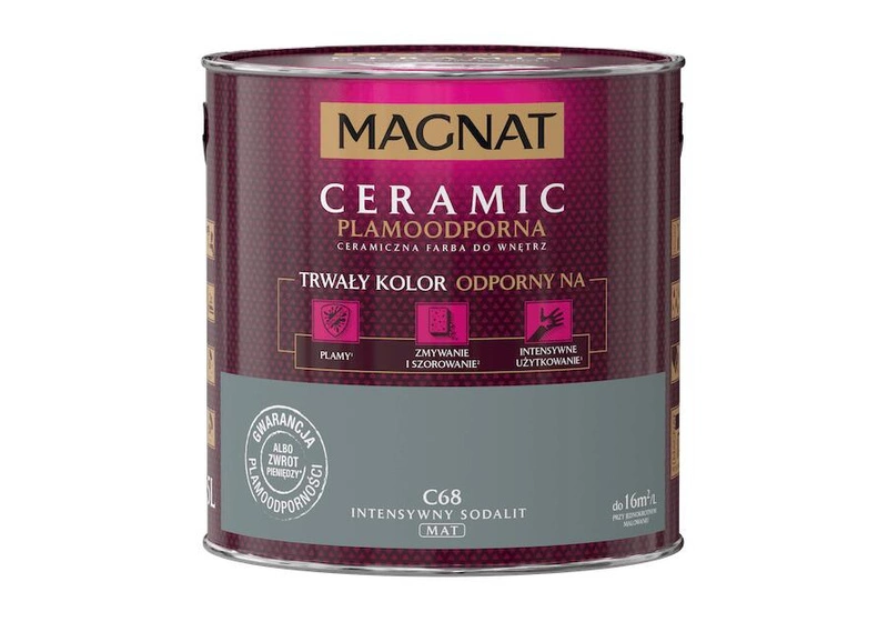 Farba do ścian i sufitów ceramiczna MAGNAT Ceramic intensyw sodalit C68 mat 2,5l