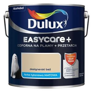 Farba do ścian i sufitów lateksowa Dulux EasyCare+ Plamy+Przetarcia Designerski Beż mat 2,5L