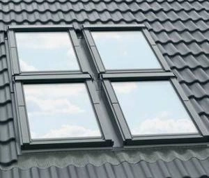 Kołnierz do okna dachowego Fakro KSV-1-T RAL 7022 114x118 kombi moduł skrajny lewy po pokryć płaskich