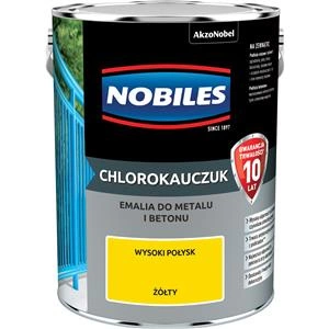 Farba do metalu i betonu NOBILES CHLOROKAUCZUK Żółty połysk 5l